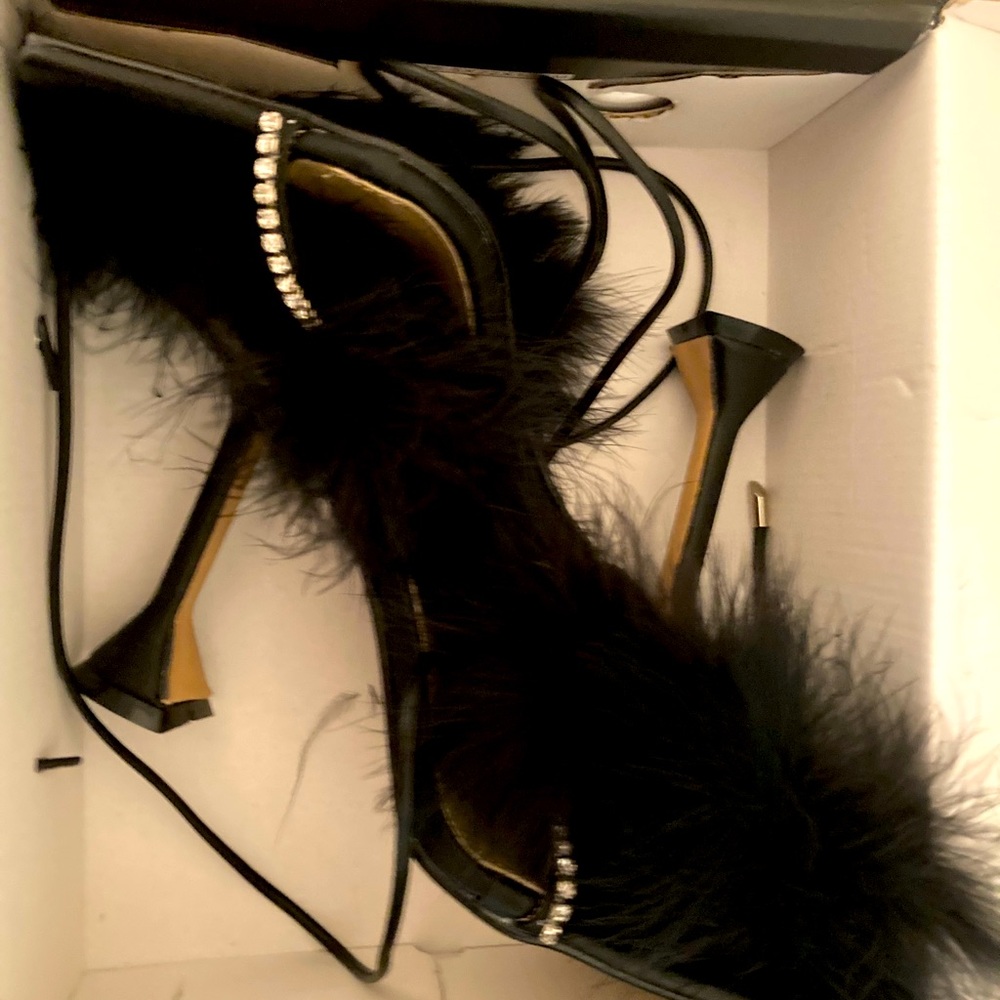 Just Strutting Through Feather Heel Sandals #SALE